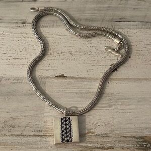 Vintage Silver Lois Hill Foxtail Chain Pendant Necklace.